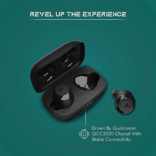 Wings Revel True Wireless TWS Bluetooth Earbuds Earphones Headphones, 4 mics, Qualcomm Chipset, APTx Audio, CVC 8.0 Noise Isolation, 24 Hours Playtime, Type-C Fast Charge Wings Revel True Wireless TWS Bluetooth Earbuds Earphones Headphones, 4 mics, Qualcomm Chipset, APTx Audio, CVC 8.0 Noise Isolation, 24 Hours Playtime, Type-C Fast Charge